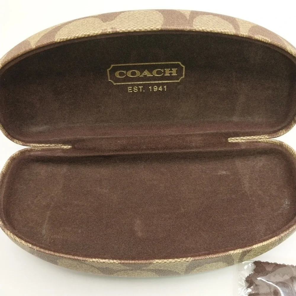 Coach Hard Case Brown Felt Lining for Glasses & Sunglasses Cleaning Cloth READ